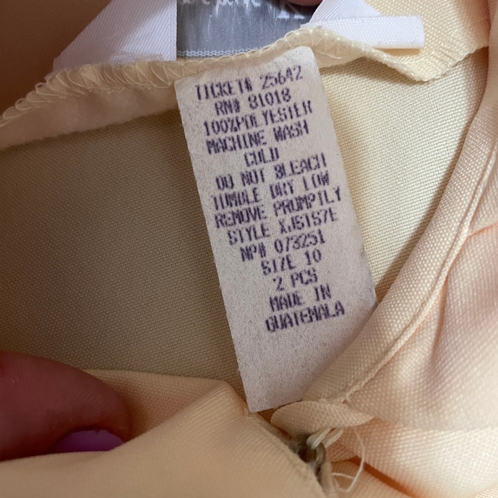 Andrea Kay VTG 80s Size 10 Butter Yellow Midi Skirt Suit SS Blazer Office NWT‎ - Picture 3 of 10